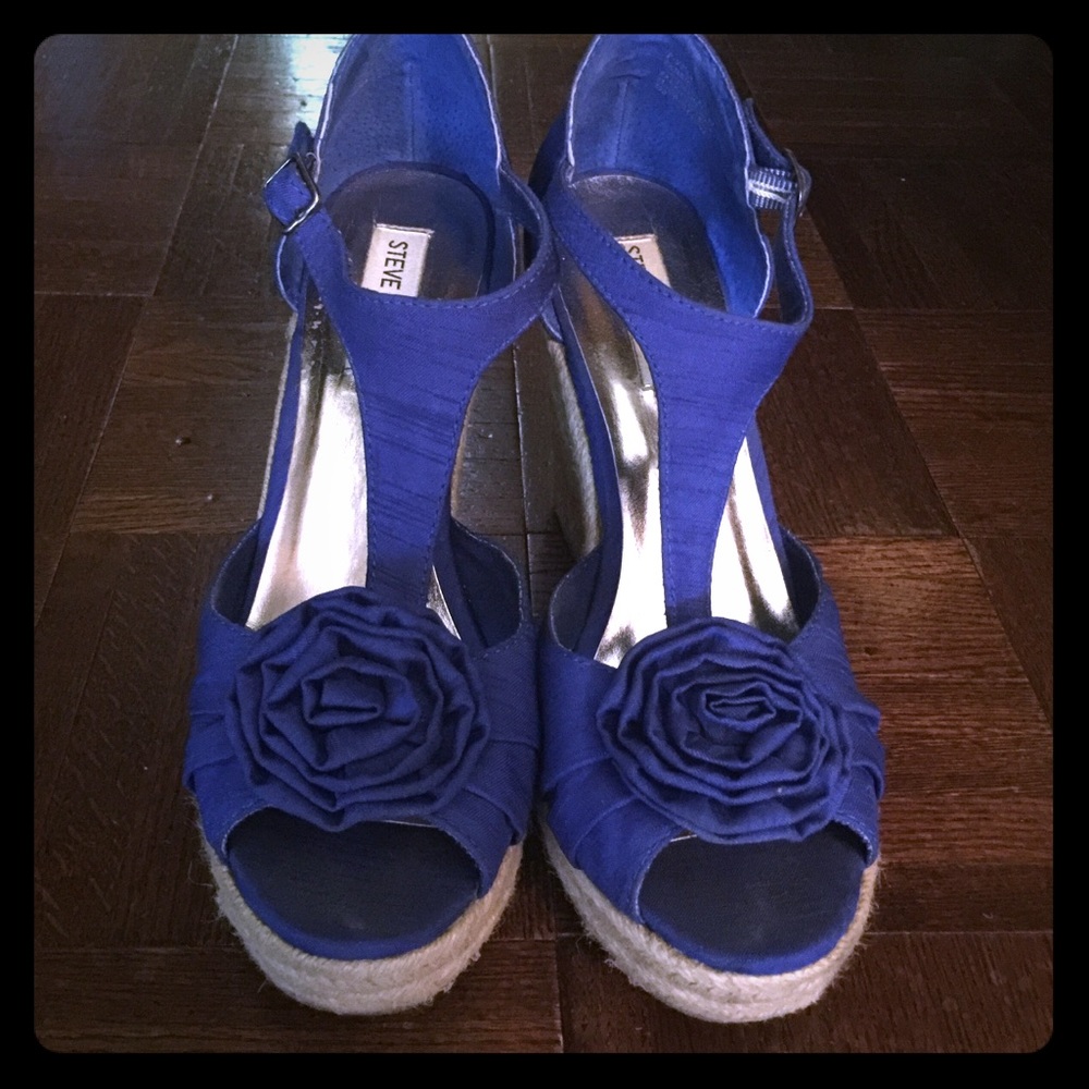 Blue Steve Madden Espadrille Wedges